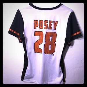 Giants MLB L women’s posey #28 glitter vneck